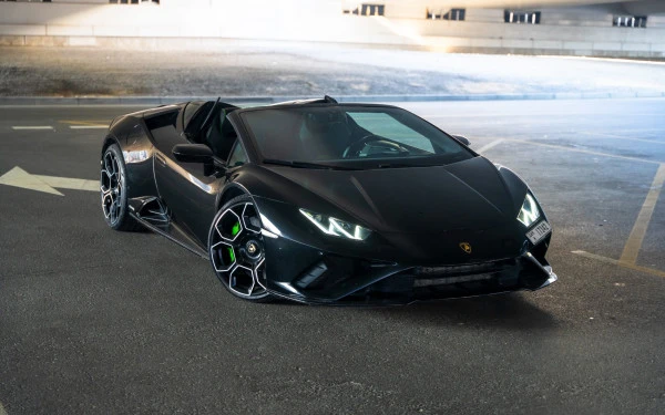  Black Lamborghini Evo Spyder Photo 4