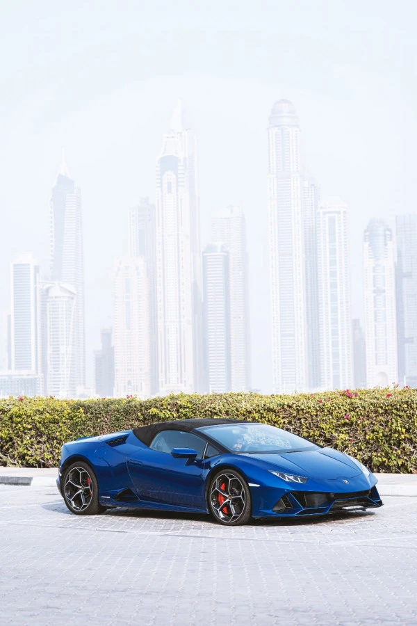  Blue Lamborghini Evo Spyder Photo 6