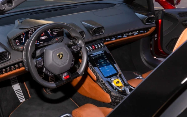  Maroon Lamborghini Huracan Evo Spyder Photo 6