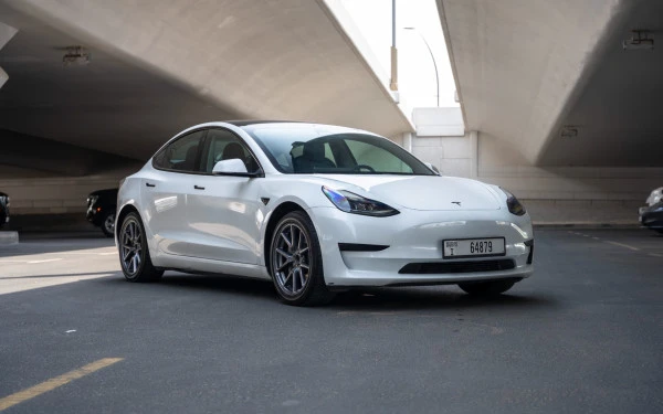  White Tesla Model 3 Photo 5